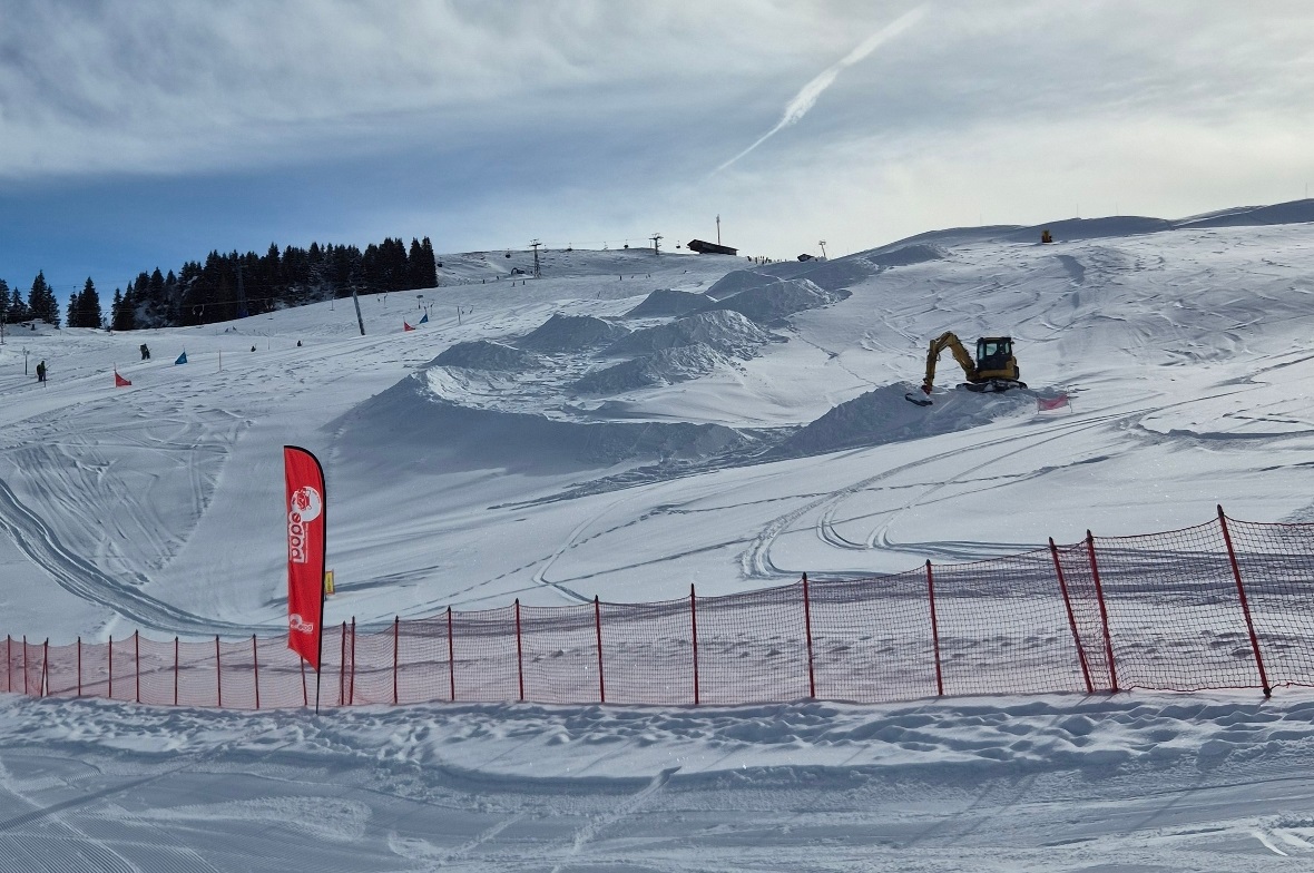 Die Banked Slalom Piste unter Konstruktion.