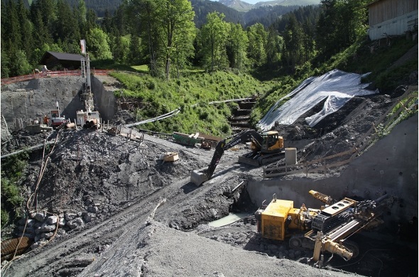 Die Baustelle innerer Sitenbach.