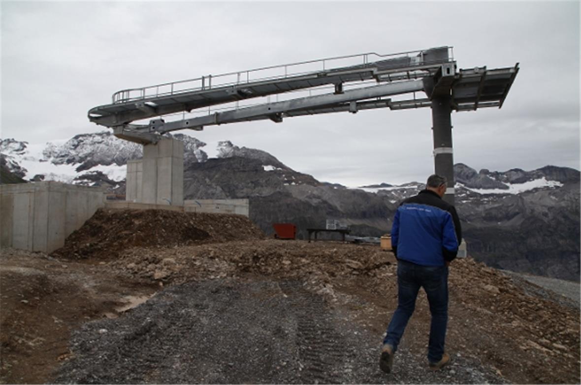Die Bergstation noch im Rohbau.