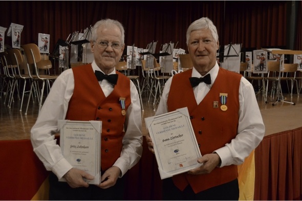 Die CISM-Veteranen Fritz Lehnherr und Hans Lörtscher.