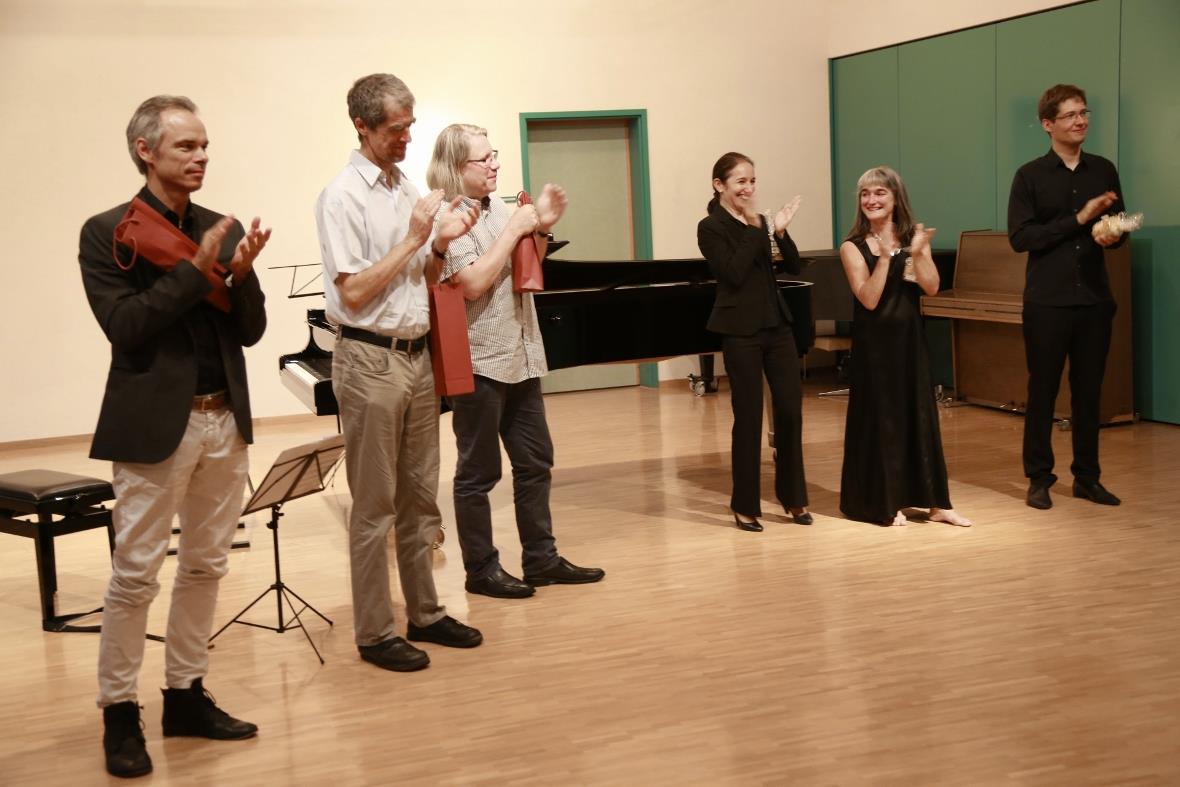 Die Dozenten: Benjamin Schmid (Violine), Thomas Riebl (Viola), Peter Bruns (Viol...