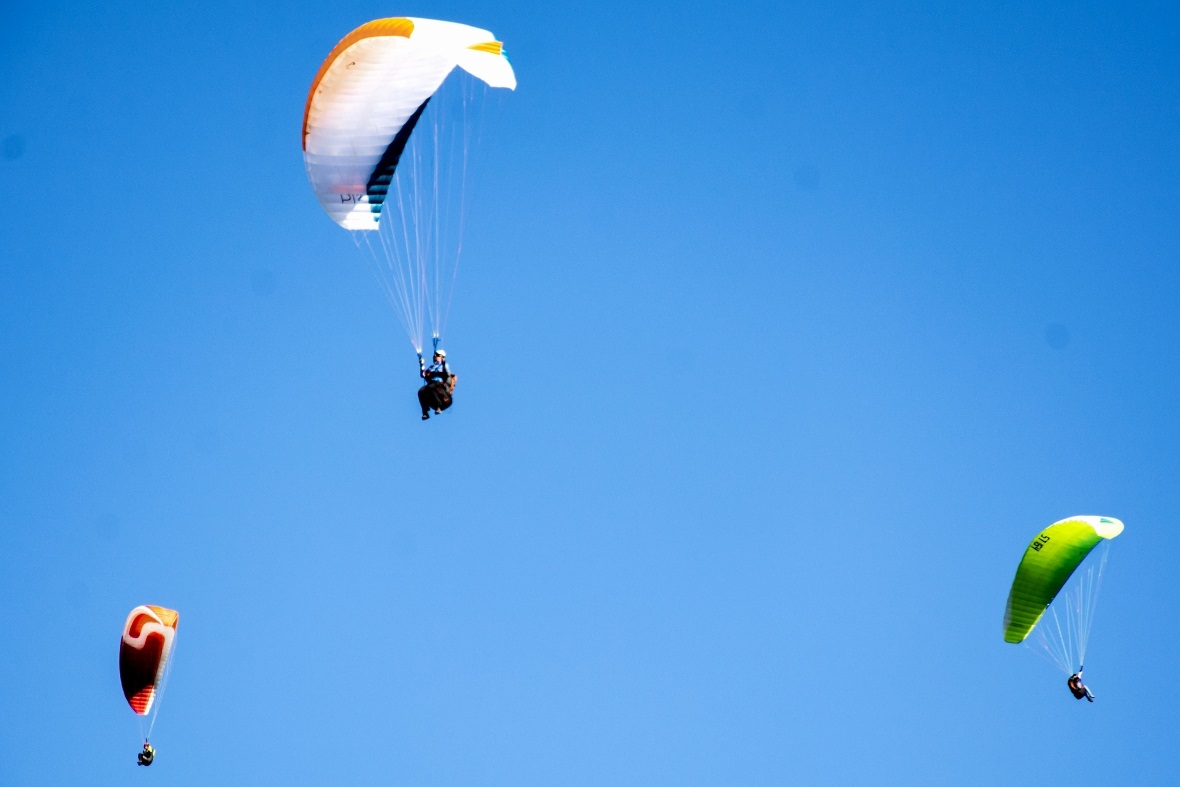 Die Fliegerinnen fühlen sich wohl dort oben.