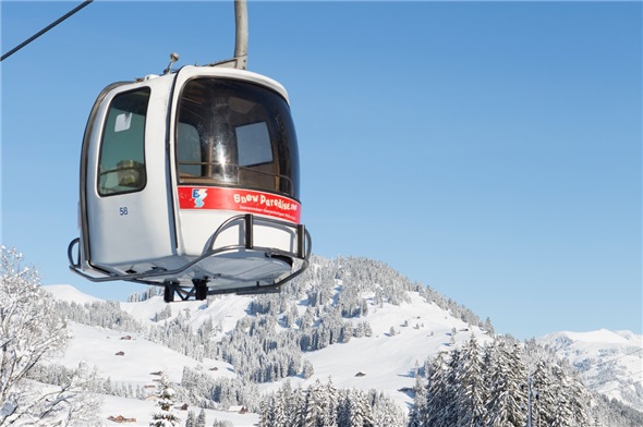 Die Gondel der Saanerslochbahn.