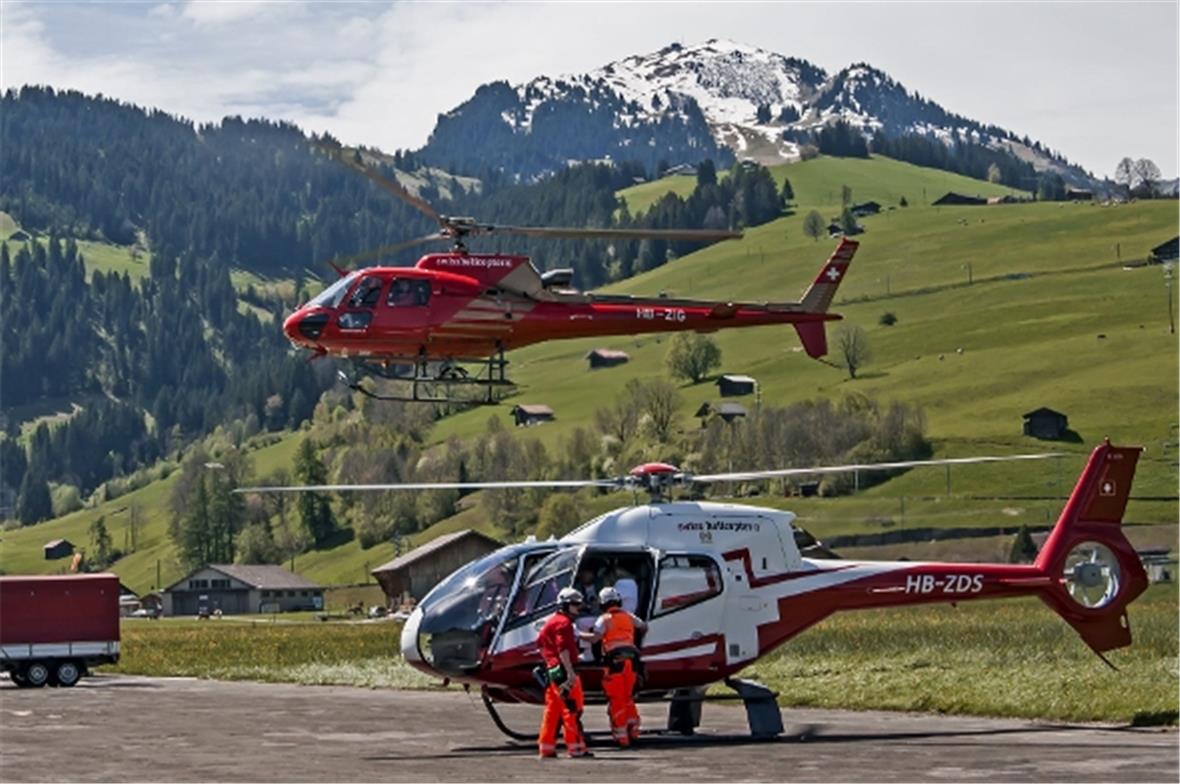 Die Helikopter für die Rundflüge waren den ganzen Tag pausenlos im Einsatz.