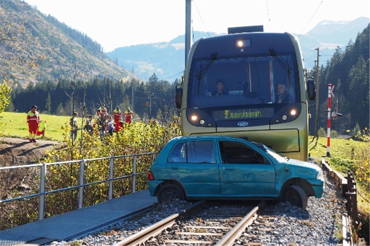 Die Lok hat rechtzeitig angehalten.