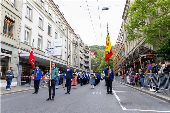 Die Musikgesellschaft Lenk St. Stephan spielte beim 35. Eidgenössisches Musikfest in Biel.
