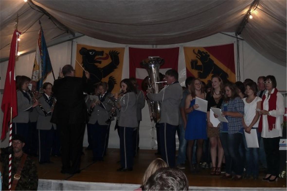 Die Musikgesellschaft Zweisimmen eröffnete den 1.-August-Abend.