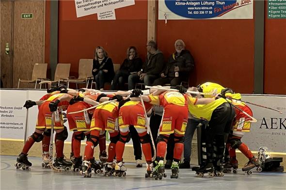 Die NLA erste Mannschaft des Rollhockeyclubs Wimmis.