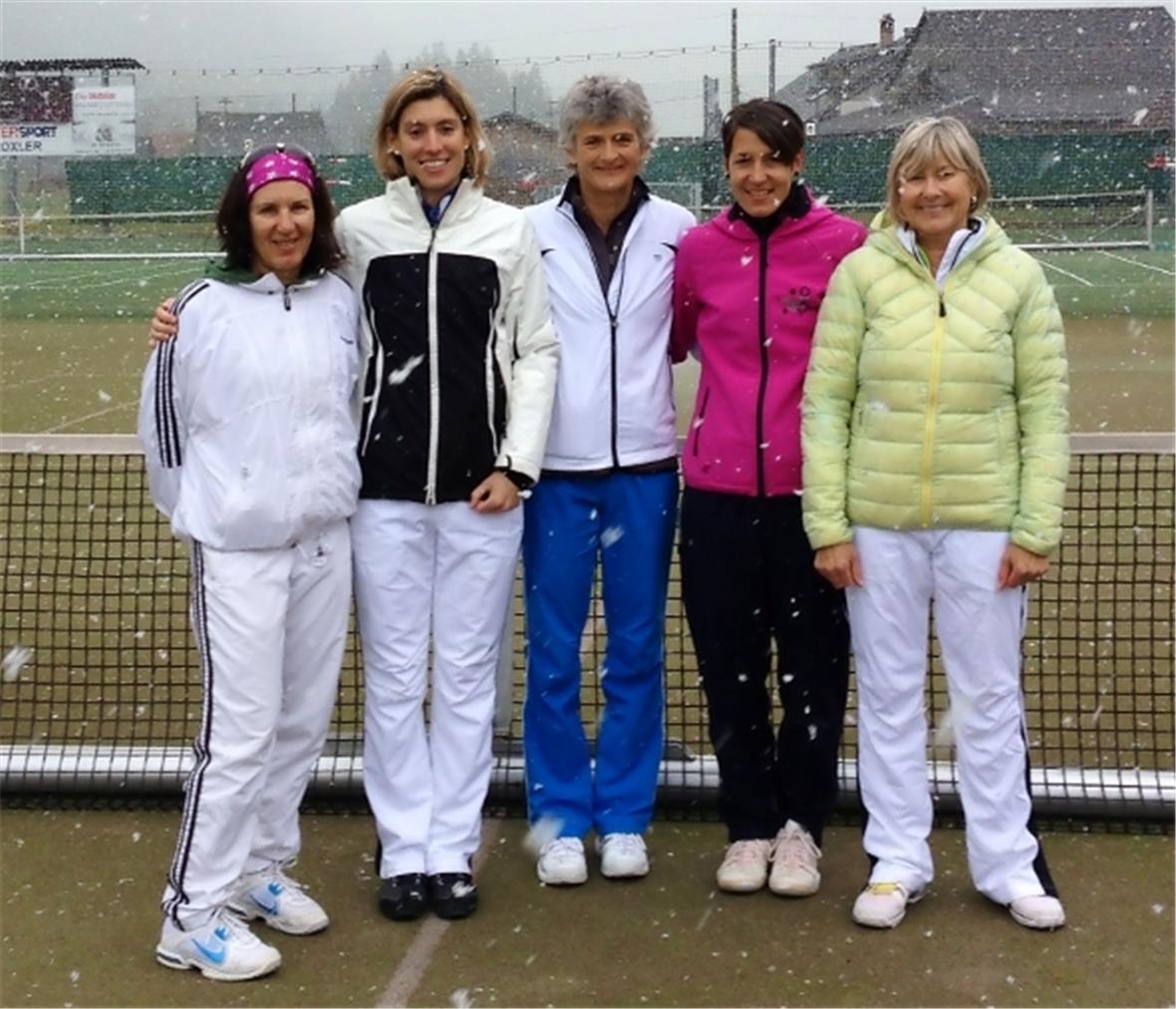 Die Nati C Frauen wurden kalt erwischt. Von liniks Monika, Miriam, Denise, Marion, und Marie-Louise.