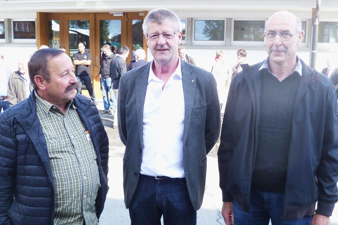 Die Referenten an der Eröffnung: Gemeindepräsident Albert Wampfler , KMU Kantona...