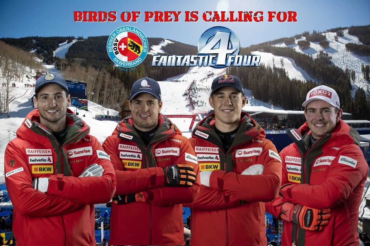Die Rennstrecke «Birds of Prey was calling...» und vier Berner Oberländer waren mit dabei – drei der «Fantastischen Vier» stammen aus dem Simmental: Mit Marco Kohler, Lars Rösti, Franjo von Allmen und Livio Hiltbrand standen erstmals gleich vier Berner Oberländer an einem Weltcuprennen am Start.