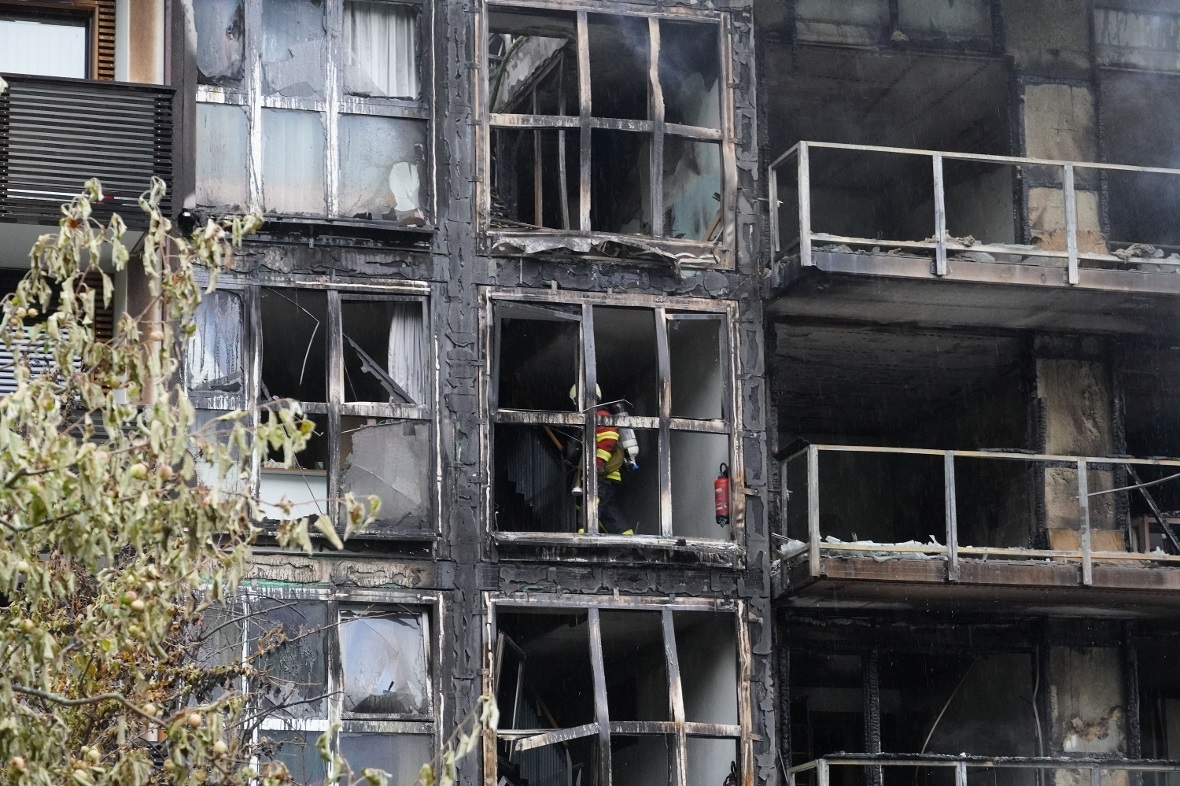 Die Rückseite des schwer beschädigten Knubel-Hauses.