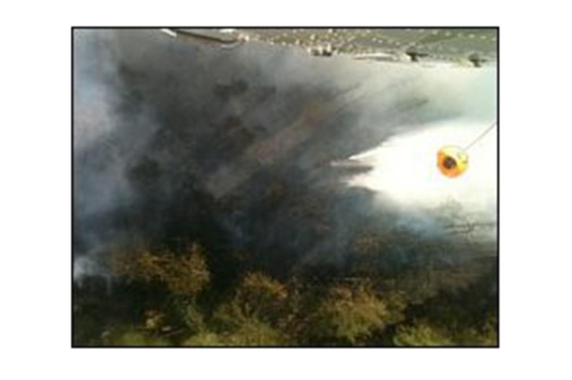 Die Schwierigkeit beim Feuerlöschen ist gemäss Bolzli, dass der Pilot sehr tief ...