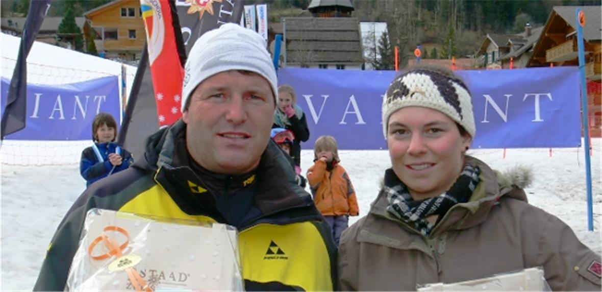 Die Tagessieger am Rinderberg-Derby: Markus Moser, Erlenbach und Stephanie Bühler, Lenk.