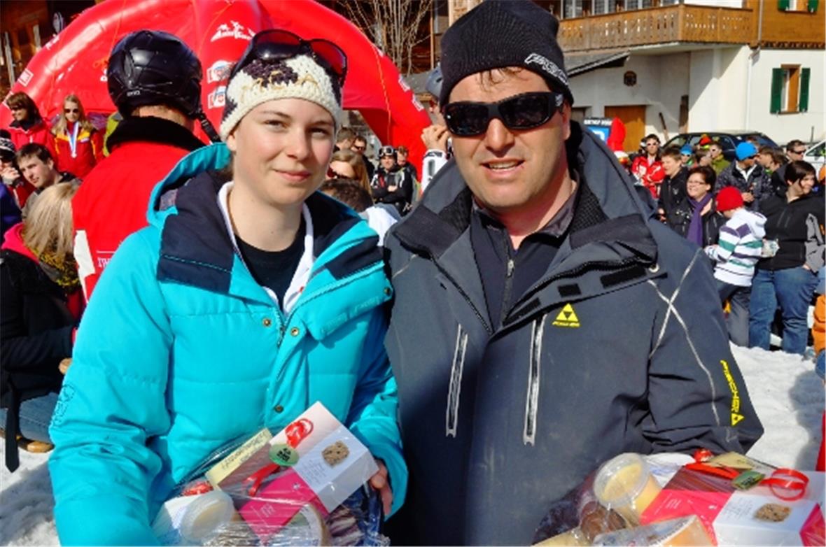 Die Tagessieger auf der 5,6 km Original Derbystrecke Stephanie Bühler und Markus Moser.