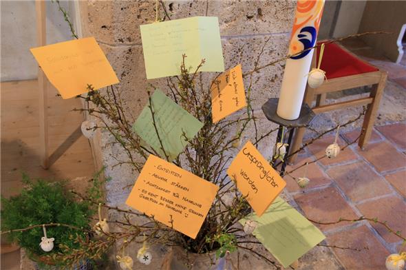 Die Teilnehmenden haben ihre Gedanken zum Fasten niedergeschrieben.