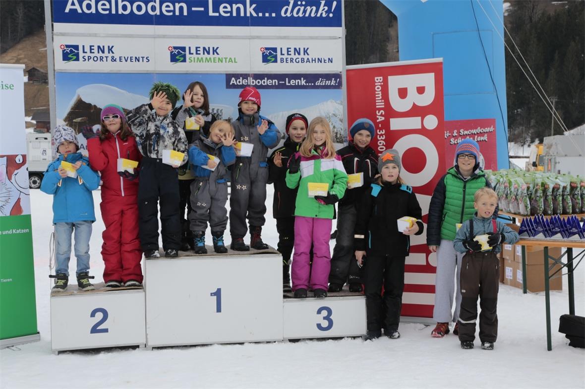 Die Teilnehmer beim Kids Schlittenhunde Rennen