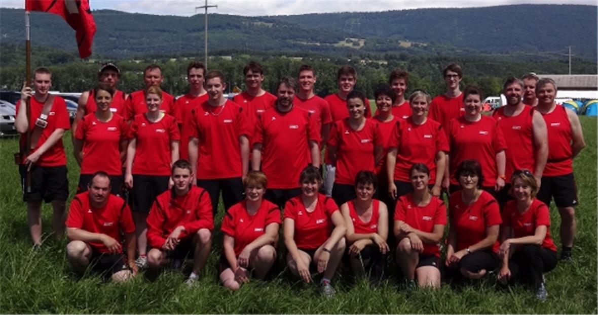 Die Teilnehmer des TV Wimmis am Seeländischen Turnfest in Büren an der Aare.