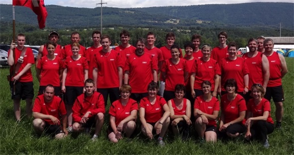 Die Teilnehmer des TV Wimmis am Seeländischen Turnfest in Büren an der Aare.