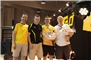 Die Vorstandsmitglieder Pascal Buchs und Nicolas Moser ehrten den Präsidenten Patrick Matti und Spiko Marcel Spalinger.
