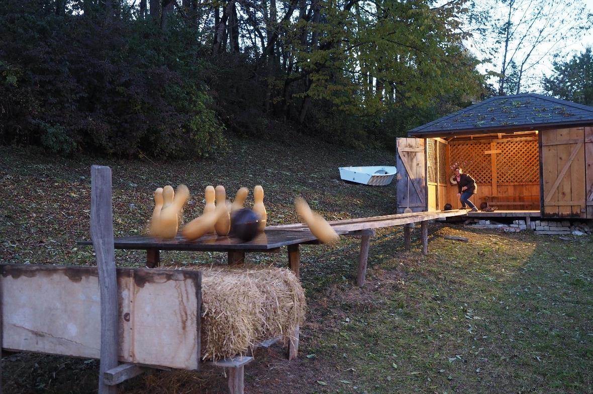 Die alte Kegelbahn beim Schloss Blankenburg wurde originalgetreu restauriert.
