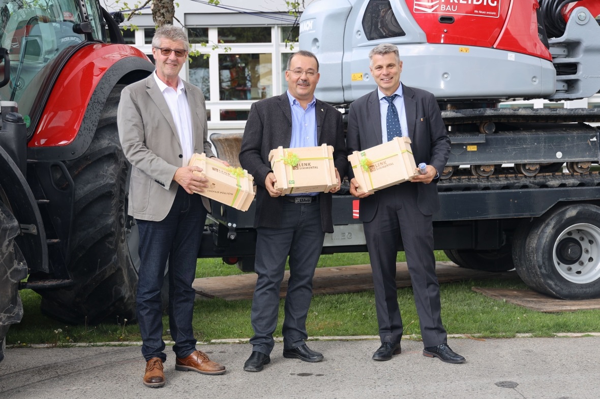 Die drei Eröffnungsredner Toni Lenz, Präsident Berner KMU, René Müller, Gemeinde...