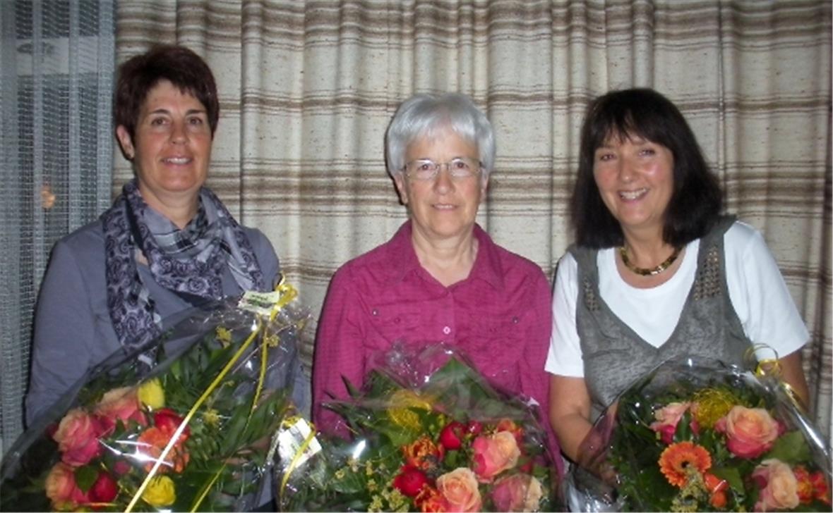 Die drei Scheidenden, Vreni Bieri, Elisabeth Ehrbar und Ursi Annen.