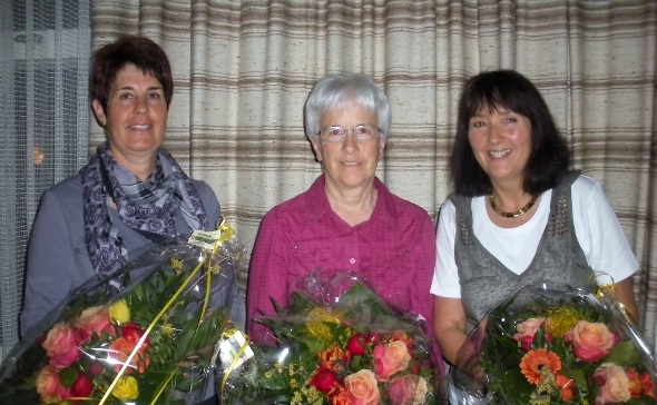 Die drei Scheidenden, Vreni Bieri, Elisabeth Ehrbar und Ursi Annen.