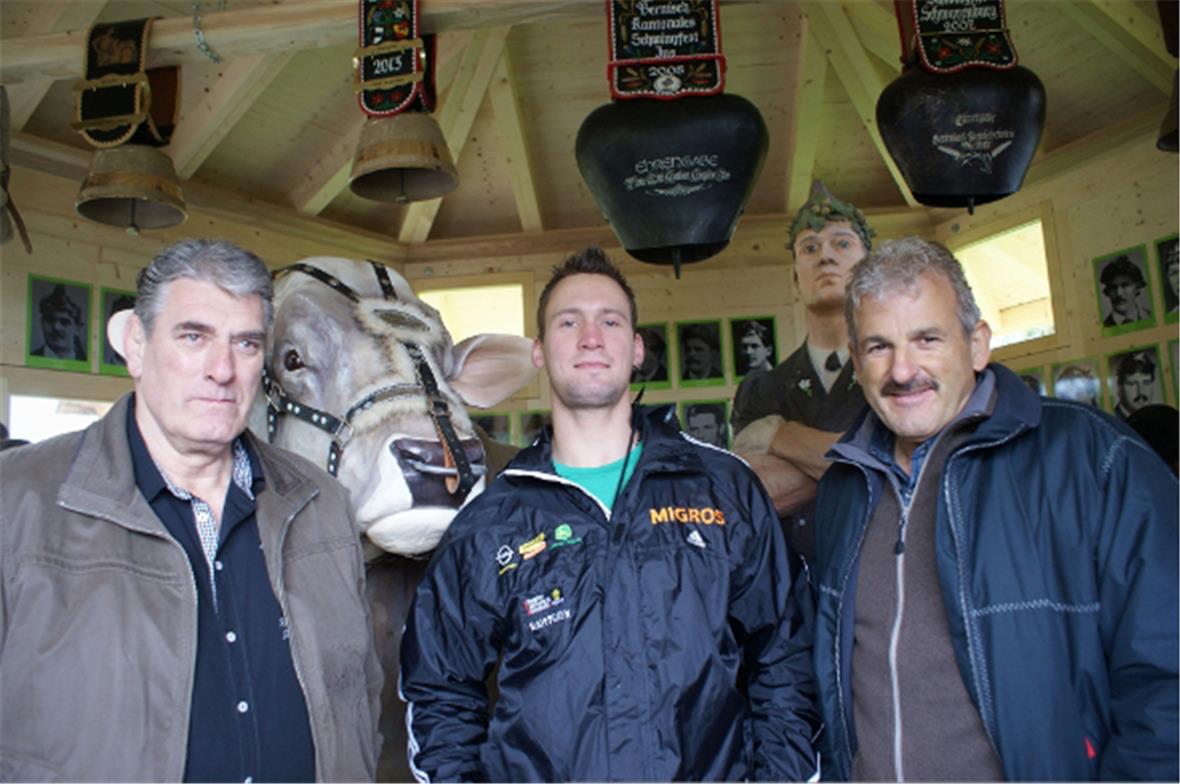 Die drei Schwingerkönige David Roschi, (1972 La Chaux de Fonds), Kilian Wenger (...