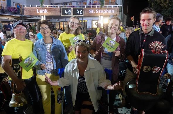 Die erfolgreichen St. Stäffner: Robi Perren, Sonja Perren, Celia Perren, Heidi Wampflerr, Loris Perren, Simon Wampfler gewannen mit 40:49 gegen die Lenker.