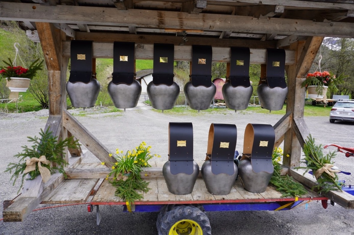 Die schönen Treicheln als Preis für die jeweiligen Missen stehen bereit.