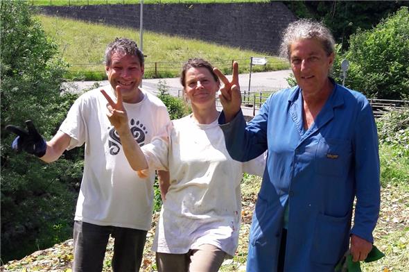 Diese drei hatten Freude am Platz machen: Kilian, Catrin und Rosemarie.