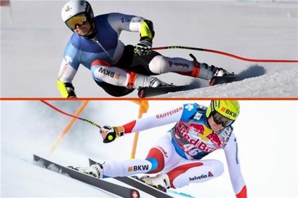 Doppelsieg im Super-G: Lars Rösti undNils Mani.