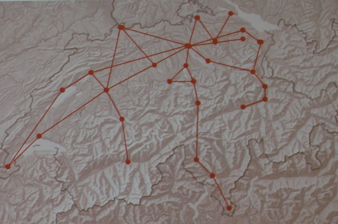 Ein Schaubild der Hauptachsen des Schweizer Schienennetzes zeigt, dass herausrag...