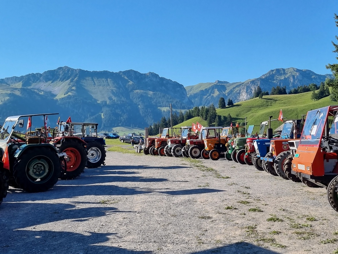 Ein Teil der Oldtimer Ausstellung auf dem Rossberg.