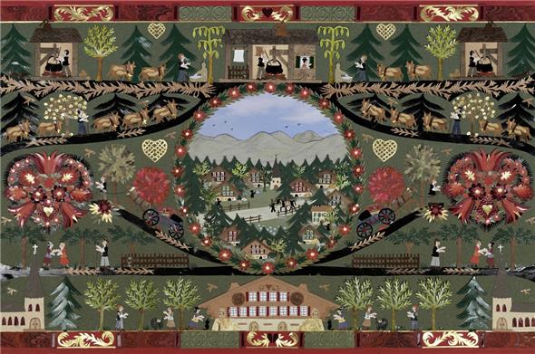 Ein fröhlich-bunter Scherenschnitt von Anne Rosat.