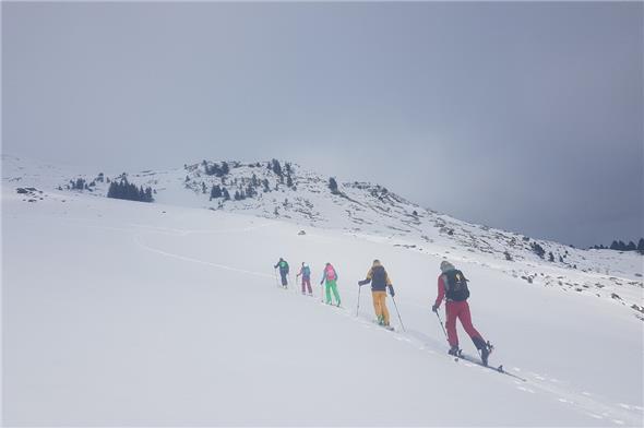 Eine Gruppe der JO des SAC Wildhorn auf Skitour am 6. Januar. Foto: JO SAC Wildhorn.