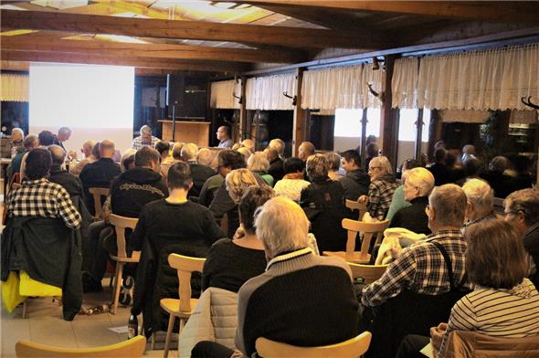 Eine grosse Zahl von Aktionären lauschte konzentriert den Ausführungen von Verwaltungsrat und Geschäftsführung im Berghotel Nüegg.