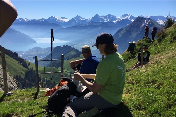 Eine kurze Rast mit Blick auf die nächste Etappe.