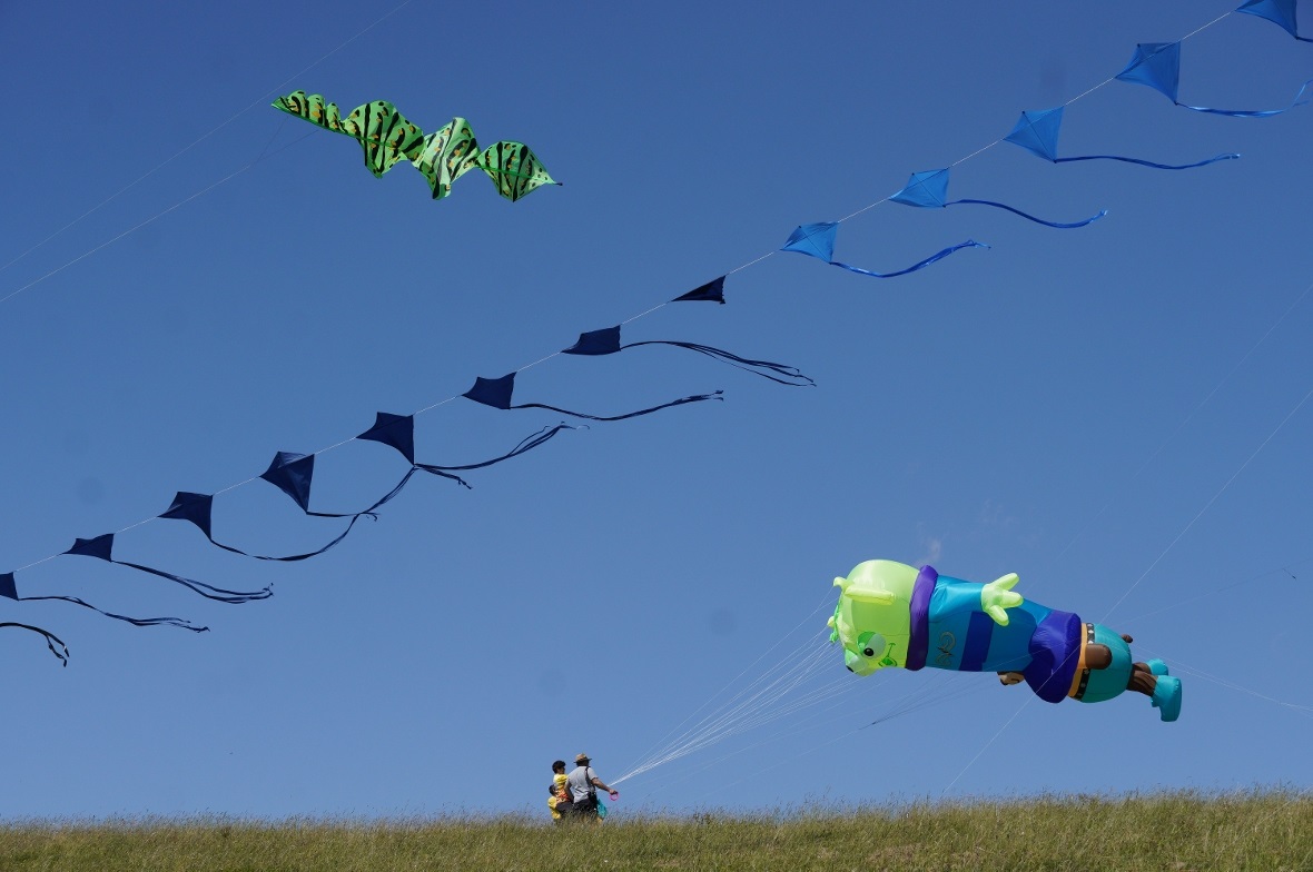 Eine vielfältige Mischung aus Farben und Formen am Himmel.