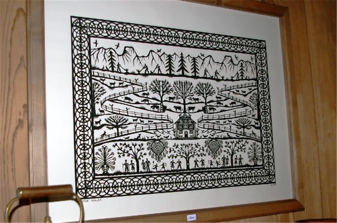 Einer der Scherenschnitte von Christine Müller