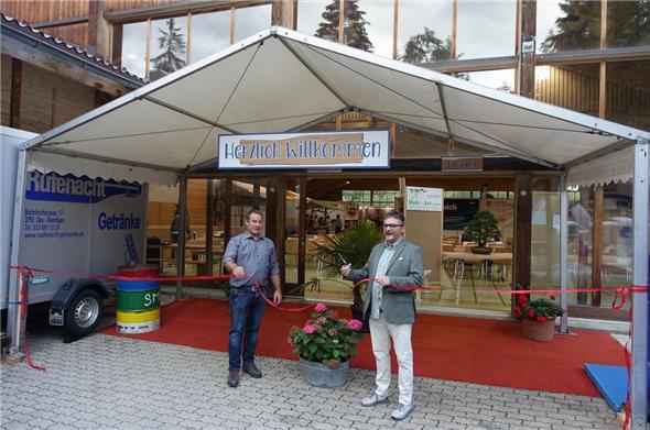 Feierliche Eröffnung der Gewerbeausstellung mit Bauchef Oliver Haueter und OK-Präsident Ruedi Luginbühl.
