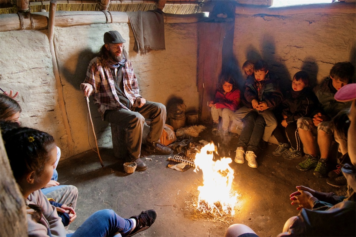 Feuer nach Pfahlbauerart.