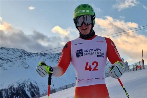 Franjo von Allmen trägt zukünftig das Logo von Boltigen-Jaunpass Tourismus.