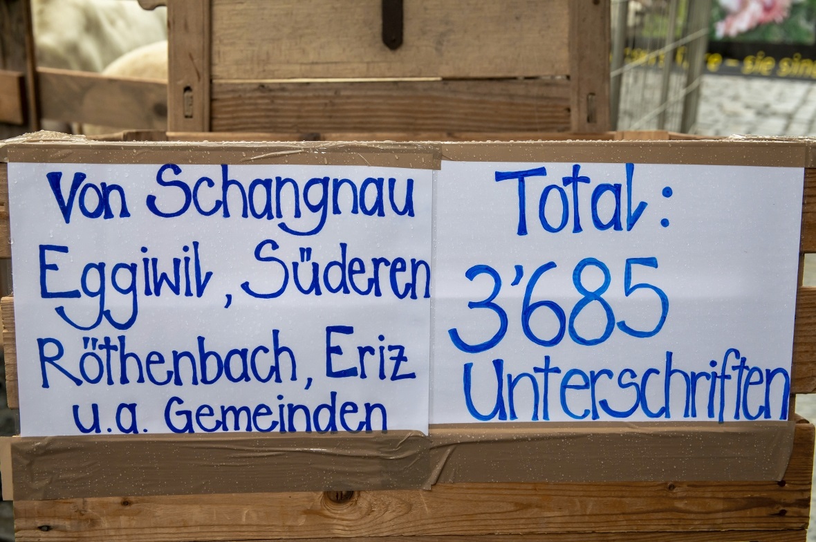 Für jeden sichtbar wurde die Petition angeschrieben.