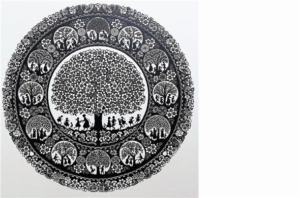 «»Geborgenheit» Scherenschnitt von von Hans-Jürgen Glatz