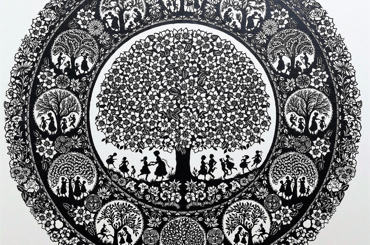 «Geborgenheit» Scherenschnitt von von Hans-Jürgen Glatz