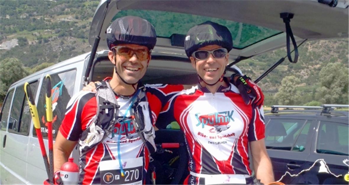 Grosse Klasse: Die Single-Gigathleten des Sputnik-Teams aus Zweisimmen: Patrick Griessen und Oliver Gyger