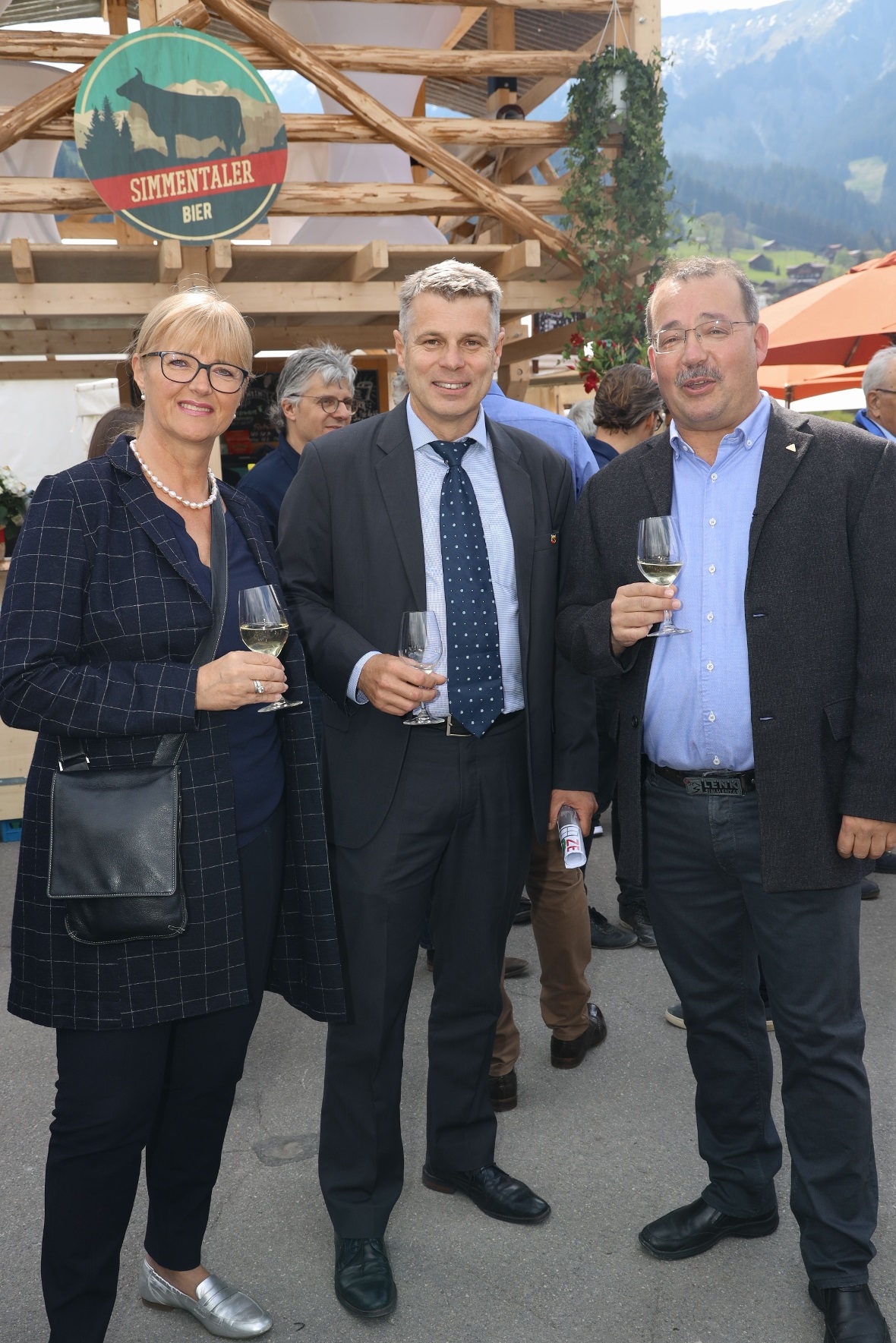 Grossrätin Anne Speiser, Regierungsrat Christoph Ammann sowie Gemeindepräsident ...