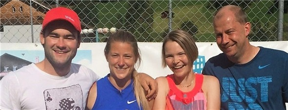 Im Mixed Doppel gewannen Trix und Stefan Schletti (rechts) gegen Kevin Perren und Evelyne Egger.